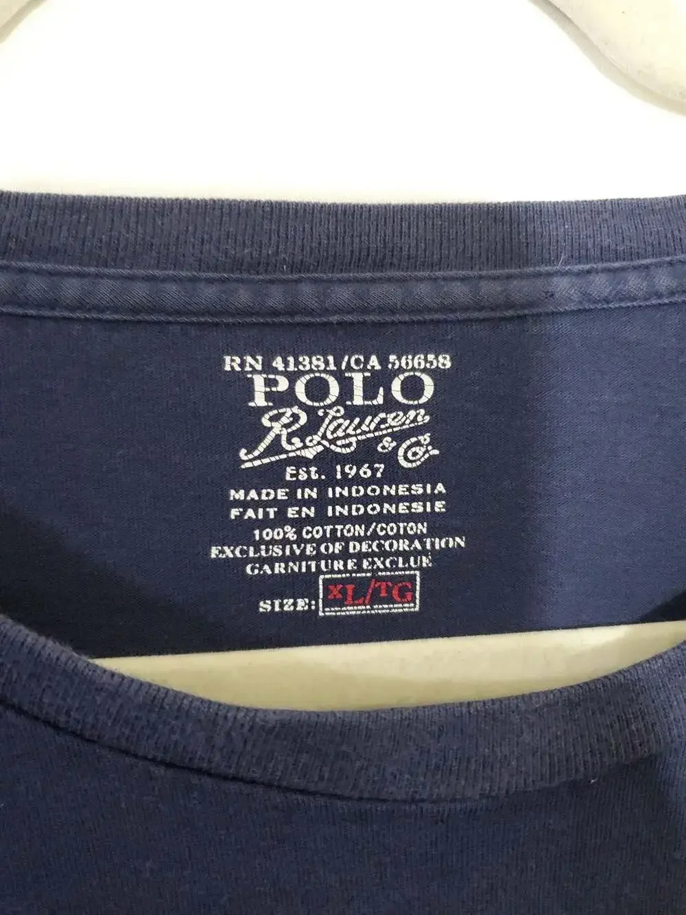 Polo Ralph Lauren Long Sleeve Pocket T-Shirt Navy Blue Size XL